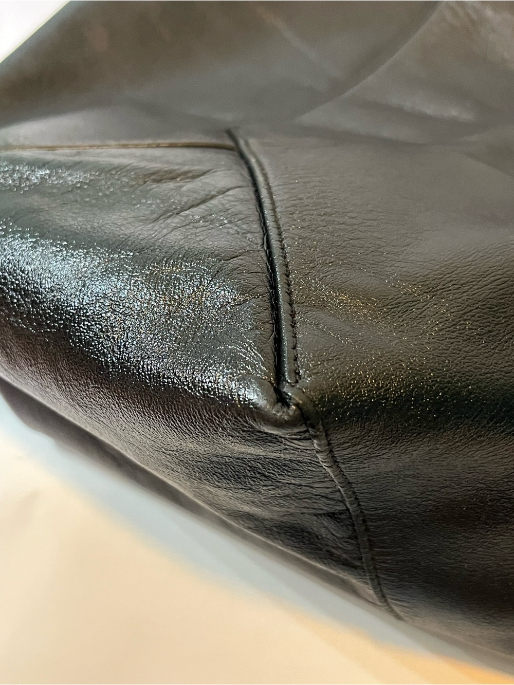 Vintage Céline Black Leather Oversized Slouchy Tote Bag 🇮🇹 - Picture 8 of 16